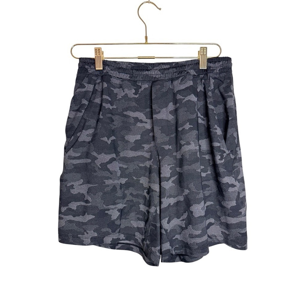 Lululemon Mens Pace Breaker Lined Short 7" Heritage Camo Black Asphalt Grey M